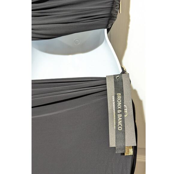 Bronx and Banco Cleopatra Small Black Maxi Dress Designer Gown Sexy Halter Dress - Picture 16 of 16